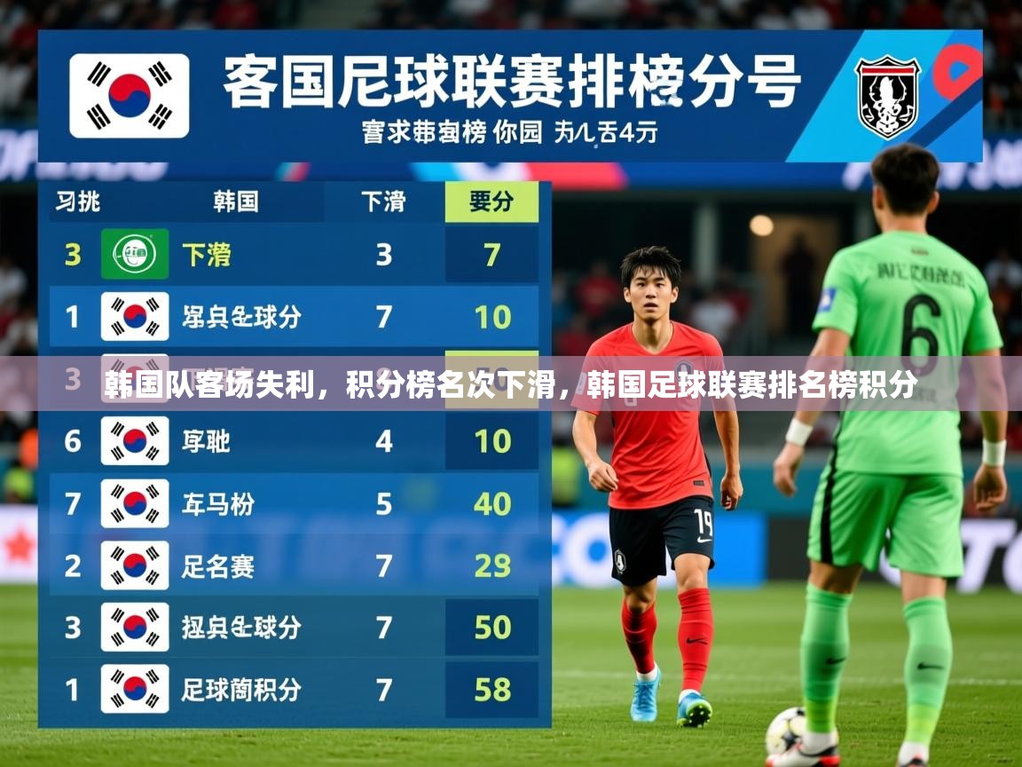 韩国队客场失利，积分榜名次下滑，韩国足球联赛排名榜积分  第2张